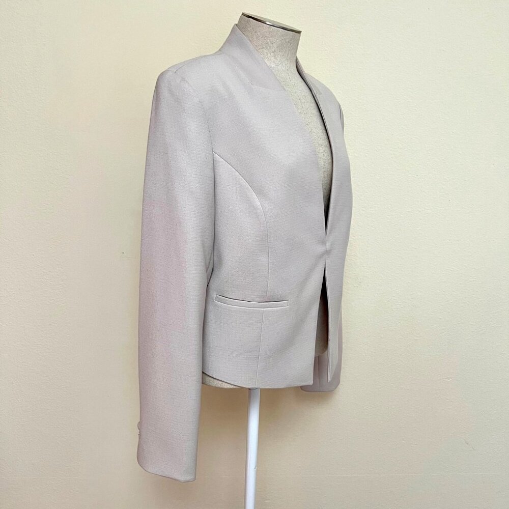 H&M Long Sleeve Light Beige Taupe Cropped Blazer Size 12 - Picture 6 of 10